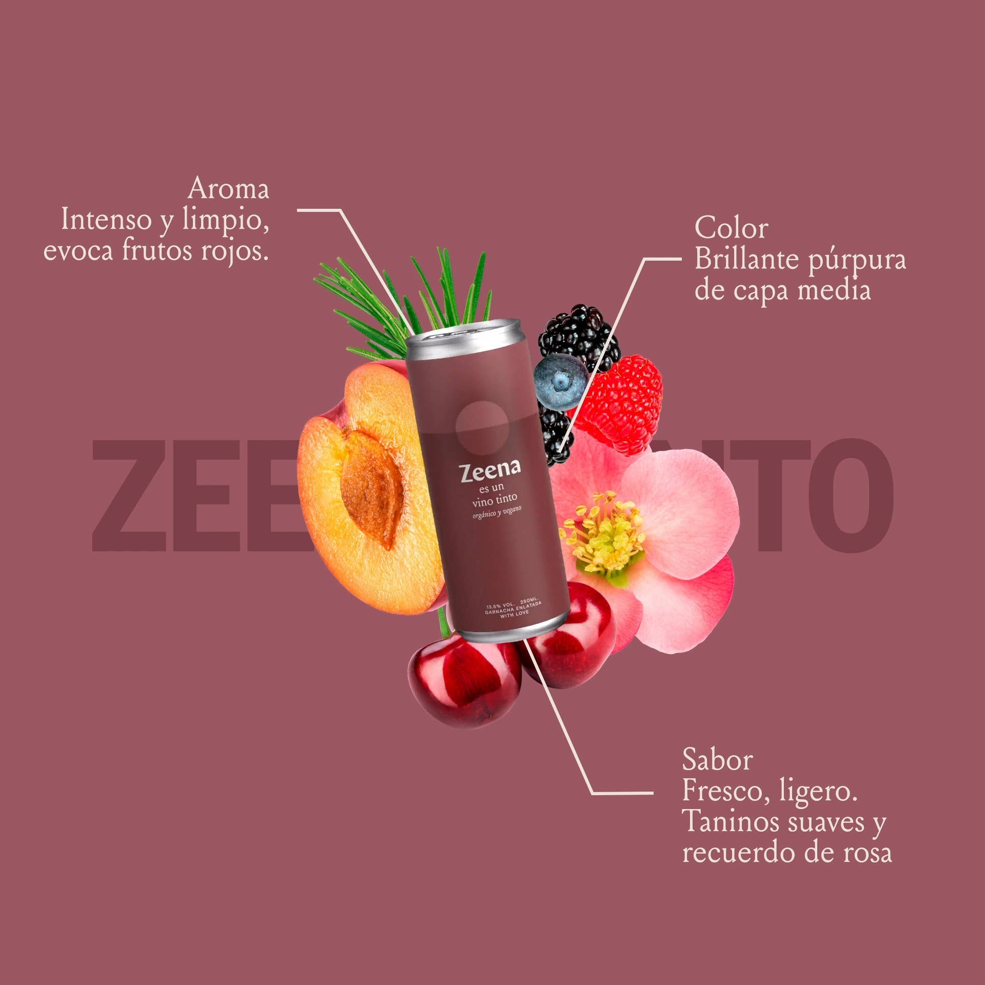 Zeena – wholesale Rött vin – Zeena ekologiskt rödvin på burk, 24-pack 250 ml5