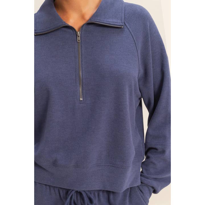 Double Zero - Wholesale Sweatshirt – Women's - Soft Ribbed Half-Zip Long Sleeve Sweatshirt10