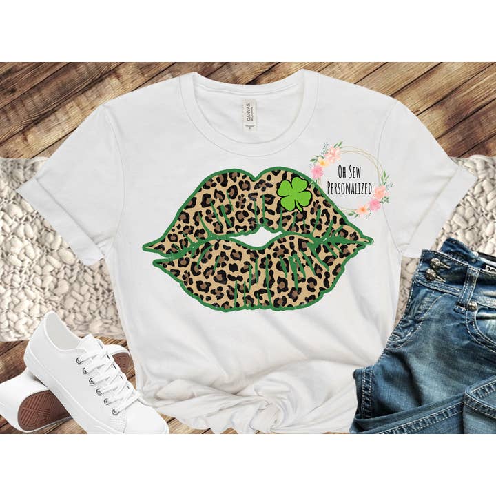St Patrick's Day Shirts - Lips - Leopard Lips for wholesale by Oh Sew Personalized