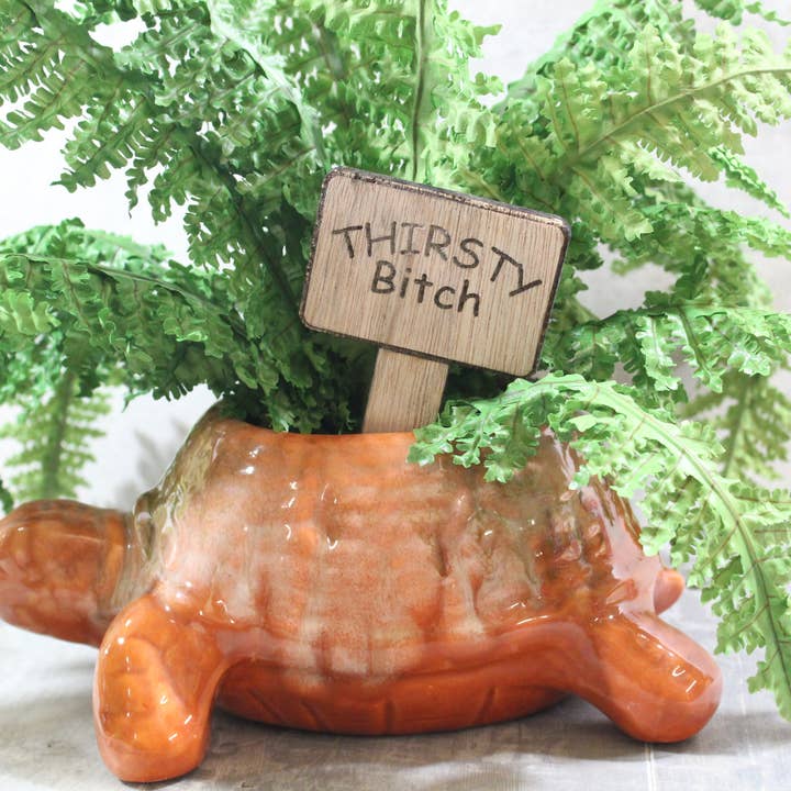 Thirsty B!tch - Wooden Plant Stake for wholesale by Raven Design
