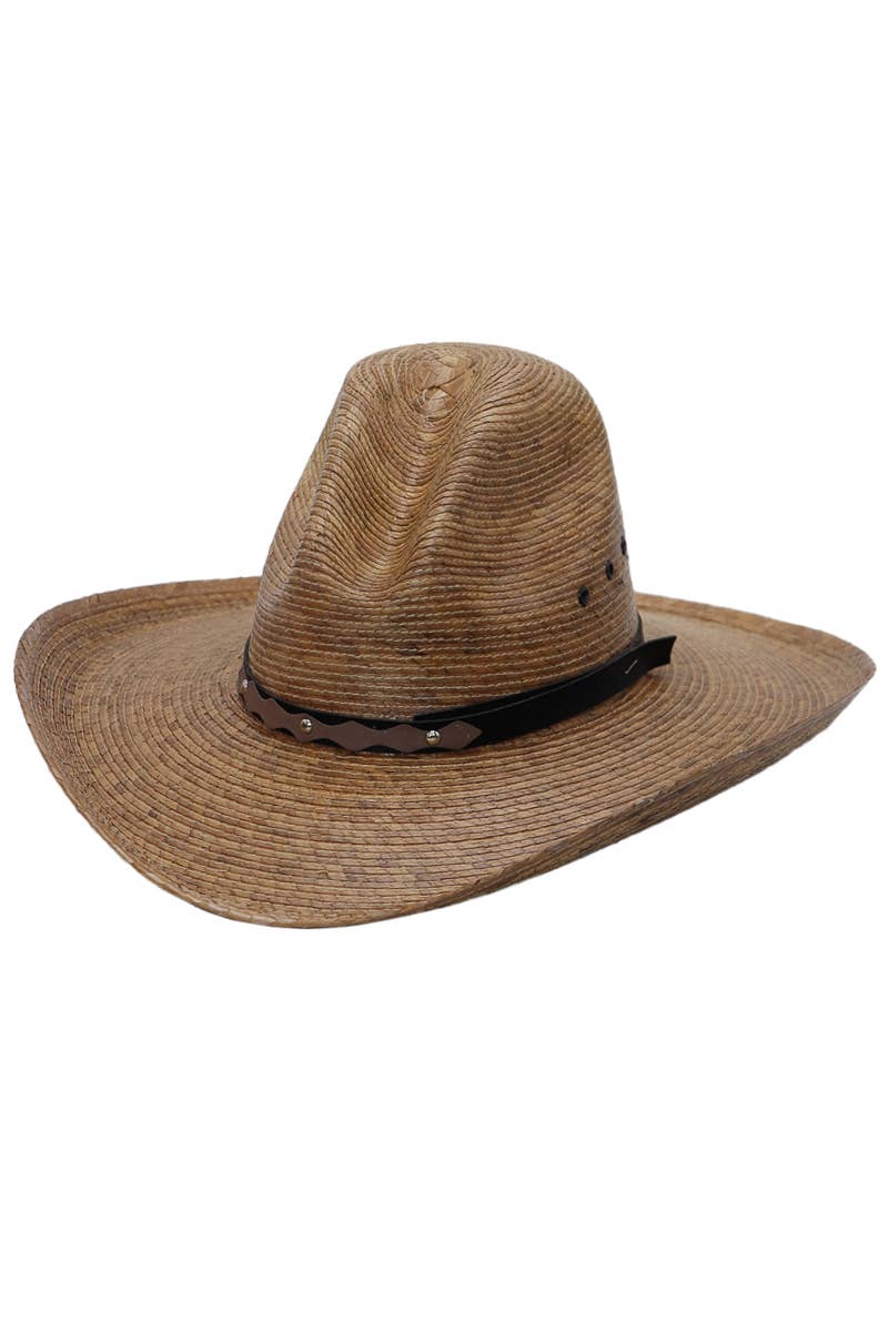 Cap Zone - Wholesale Cowboyhoed - kinderen - Gus Crown Palm Straw Cowboyhoed met oogjes voor kinderen1