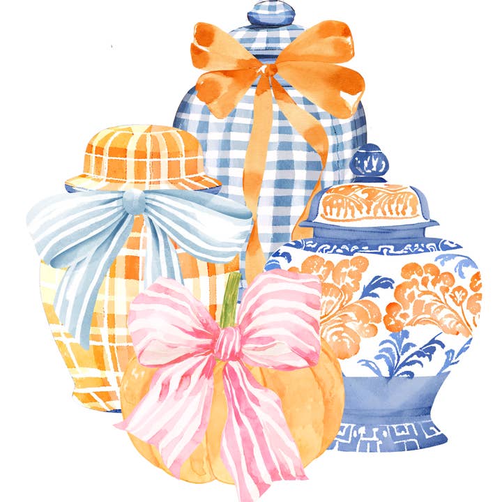 Peachy Pendants - Wholesale Platter - Platter - Charming Pumpkin with Ginger Jars3