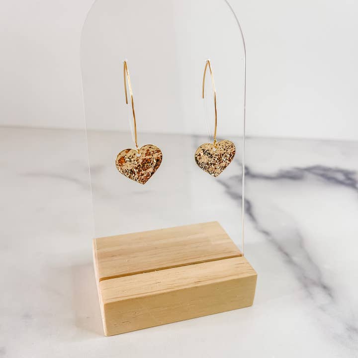 Bella Rey jewelry - Wholesale Dangle Earrings - The June heart gold plated earrings | hypoallergenic1