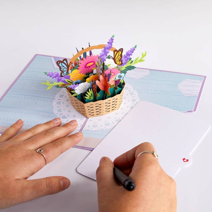 Lovepop Cards - Wholesale Everyday Greeting Card - Flower Basket Card, 5x7" Pop-Up Cards, Vintage5