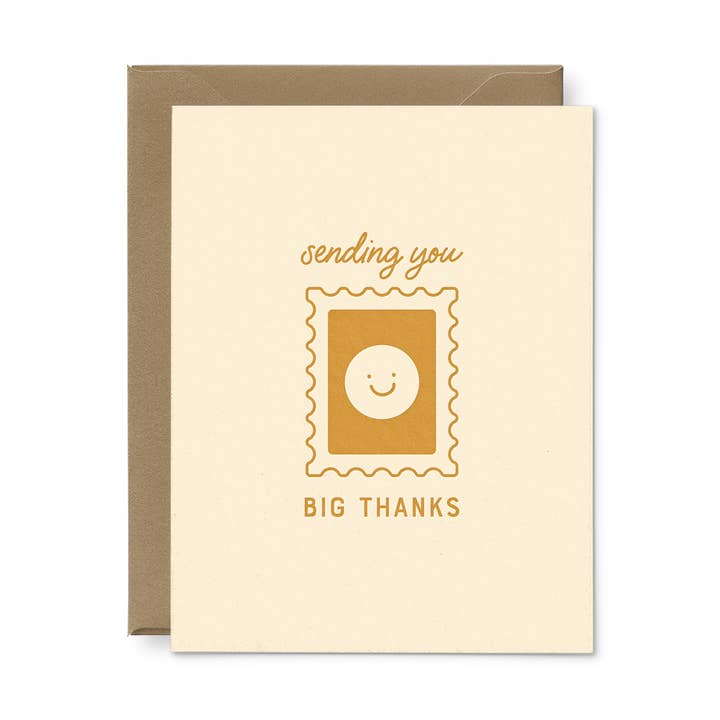 Sending You Big Thanks Greeting Card: Single for wholesale by Ruff House Print Shop