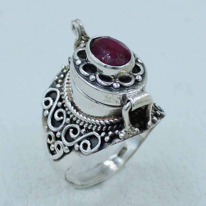 Ruby Poison Ring - 925 Silver Designer Jewelry for wholesale by Silvex Jewelry