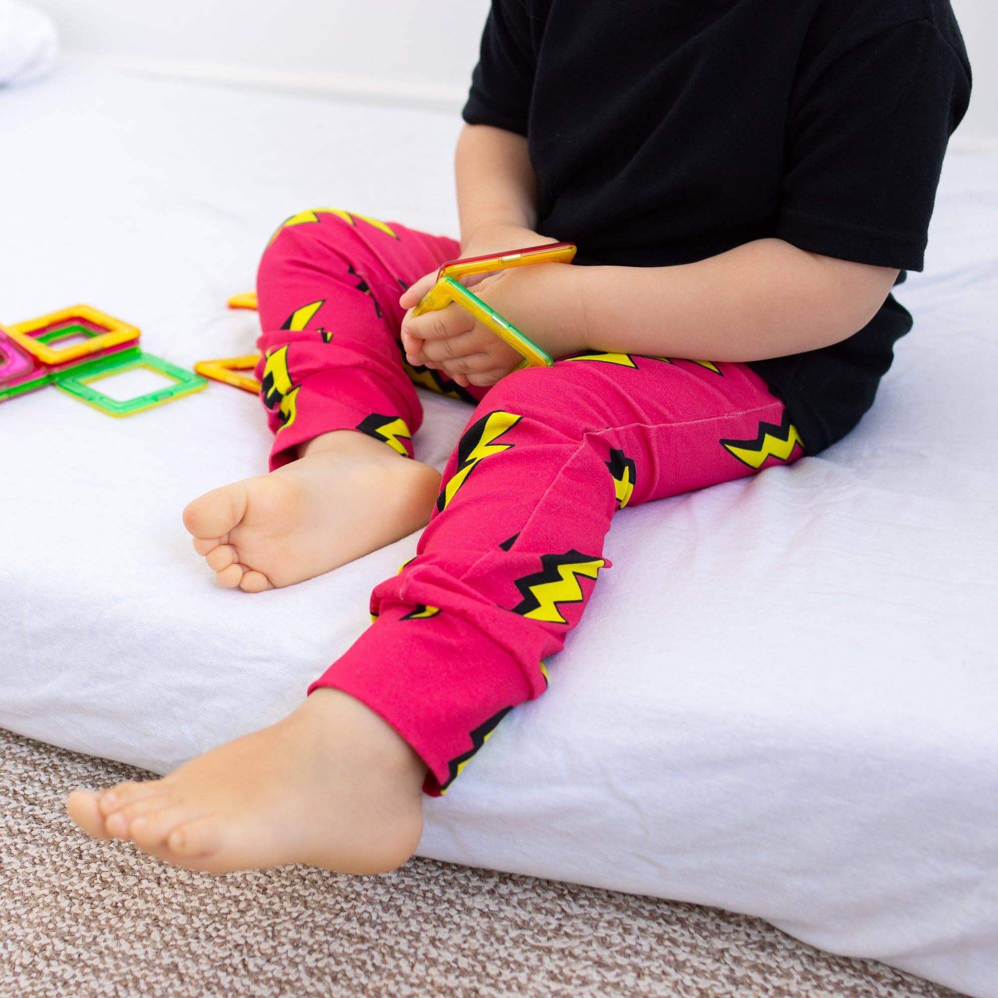 Fred & Noah - Vente Legging tendance – enfant - Legging Pink Bolt8