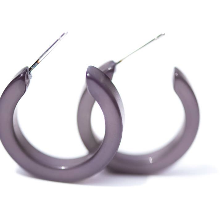 Charcoal Moonglow Mini Classic Hoop Earrings for wholesale by Leetie Lovendale