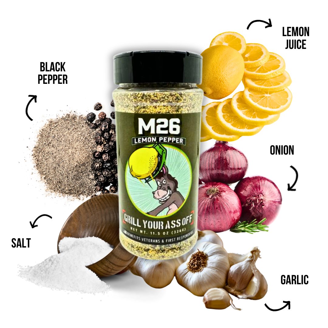 Grill Your Ass Off - Spices, Rubs, Seasonings, Sauces, Jerky - Wholesale Dried Spice Mix - M26 Lemon Pepper Seasoning – Bold Citrus & Pepper Blend1