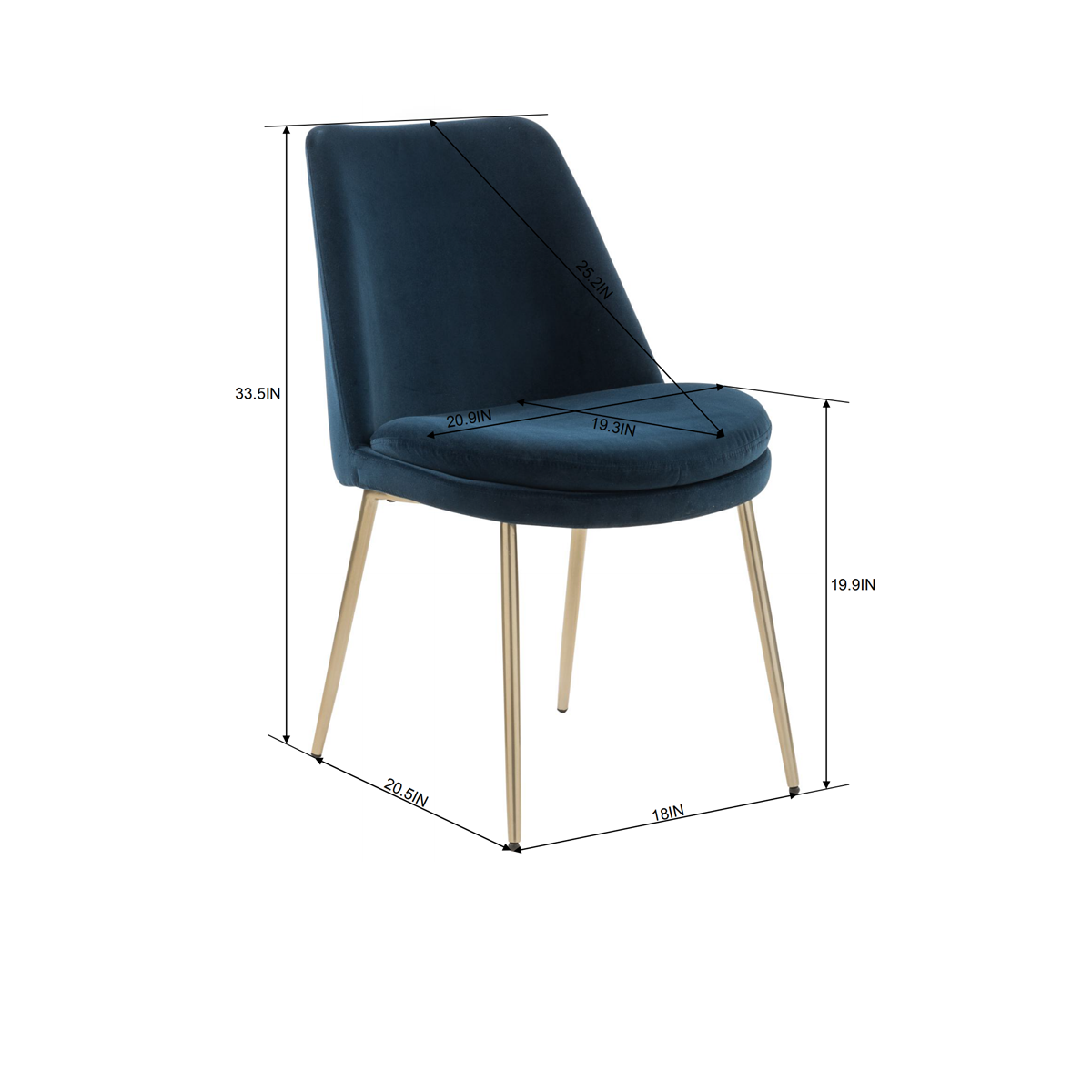 HOMYCASA DESIGN INC - Wholesale Chair - Modern Velvet Dining Chair- Gold Legs-Beige9