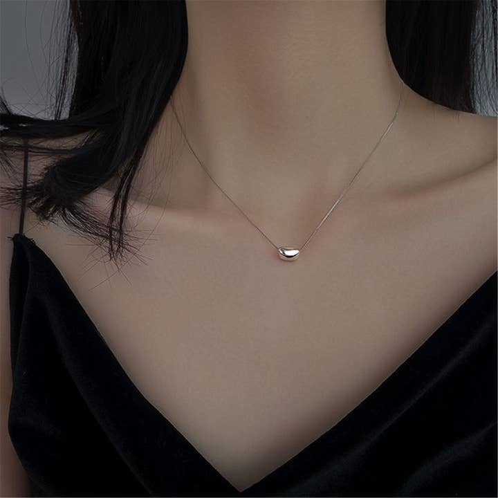 Perimade & Co. LLC - Wholesale Pendant/Charm Necklace - Cute Gold Acacia Bean Necklace in 925 Sterling Silver, Steel