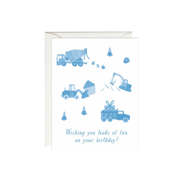 Construction Site Birthday Card for wholesale by Paula & Waffle