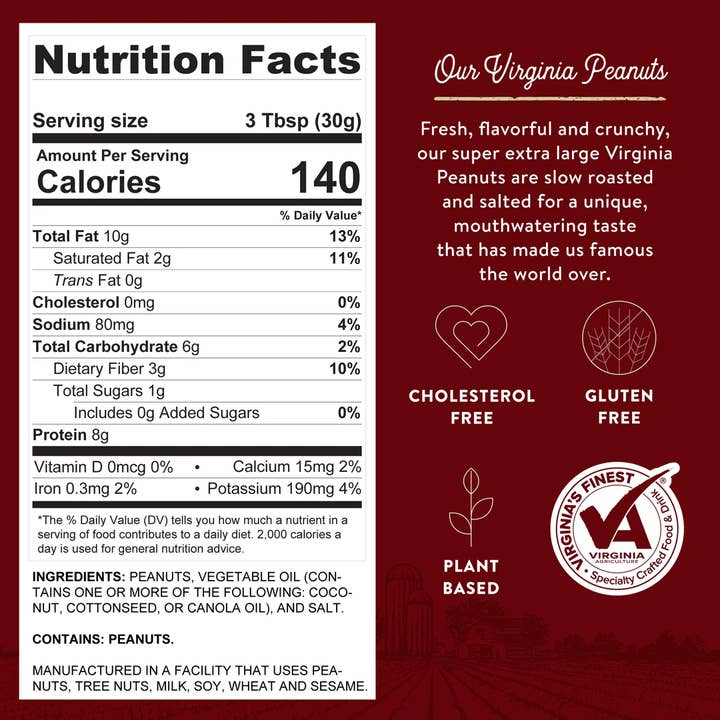 Whitley's Peanut Factory - Wholesale Nuts - 32 oz. Tins Salted Virginia Peanuts3