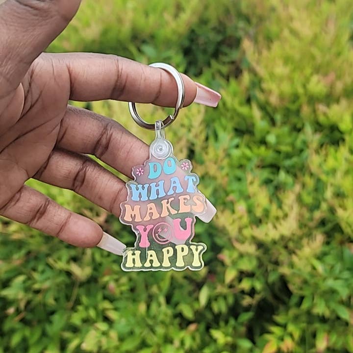Do What Makes You Happy Keychain for wholesale by jessmadecompany
