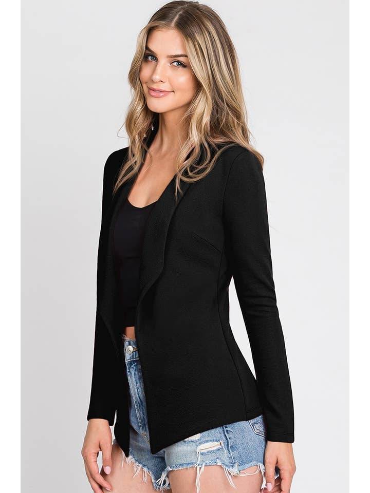 NINEXIS - Wholesale Blazer - Women's - CWOBL093_LONG SLEEVE TAILORED WITH A DRAPED BLAZER17