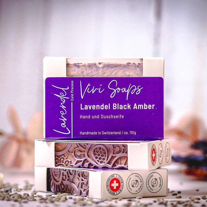 Lavender Black Amber - savon à la lavande artisanal pour la vente par ViviSoaps