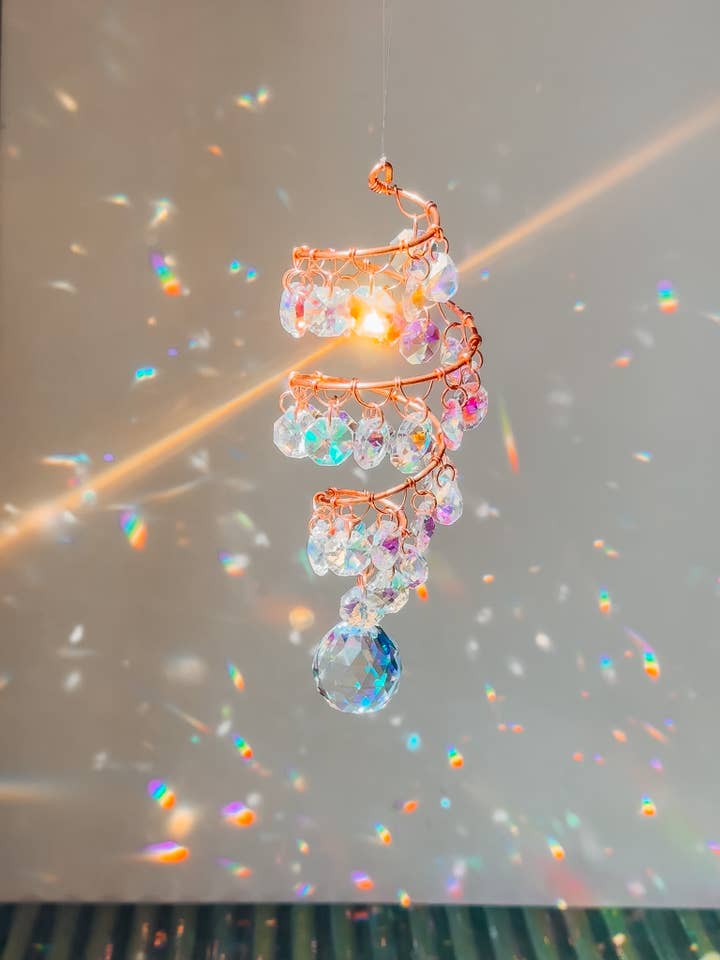 Copper Spiral Sun Catcher for wholesale by Till and Prism