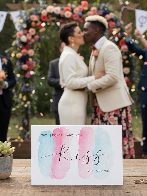 Carte de vœux "Embrasse le conjoint" pour la vente par Modern Affection Prints