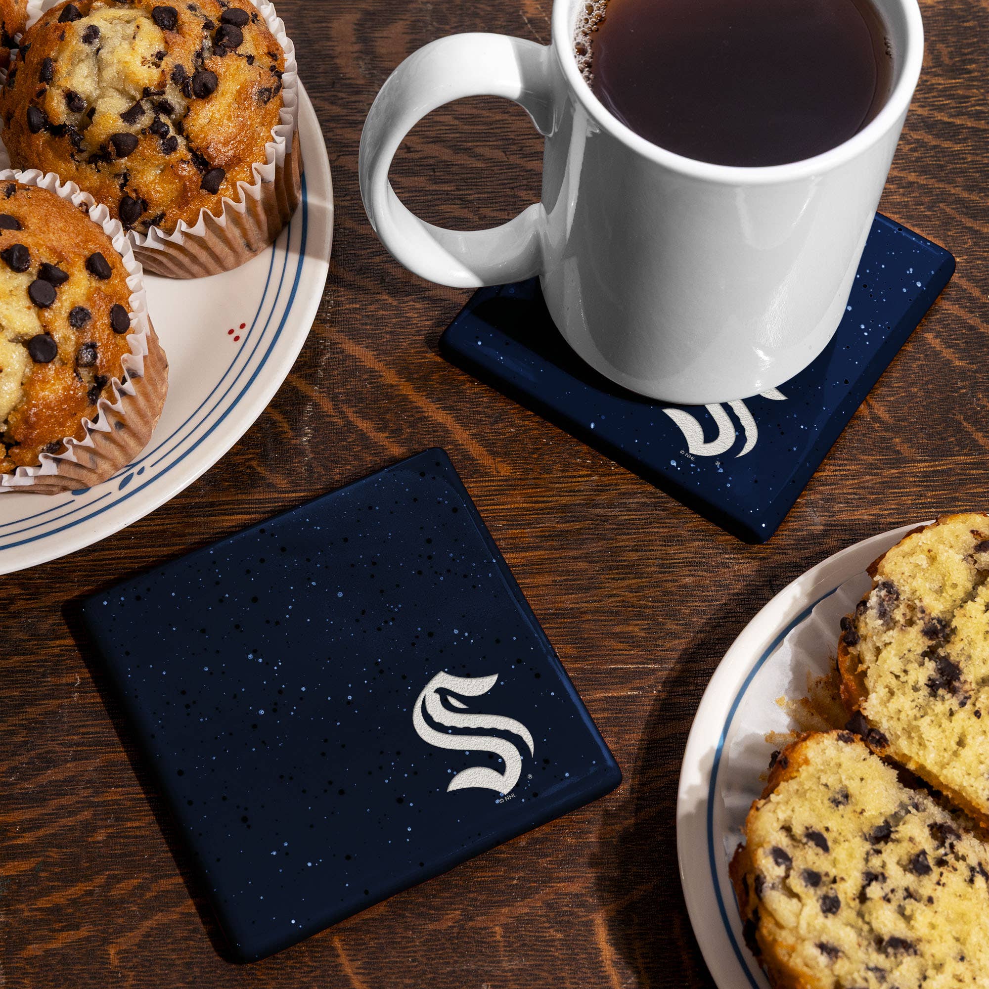 Rico Industries - Wholesale Coasters - NHL  Seattle Kraken Navy Laser Engraved Speckle  Coaster2