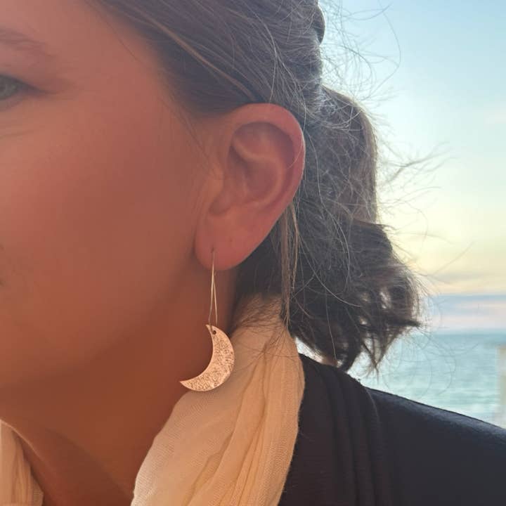 Daphne Lorna - Wholesale Dangle Earrings - Crescent Moon Hoop Earrings6