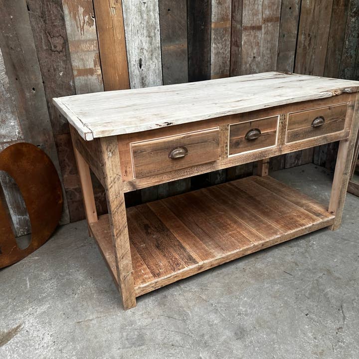 Vintage Sycamore and Pine Kitchen Island for wholesale by belvoir
