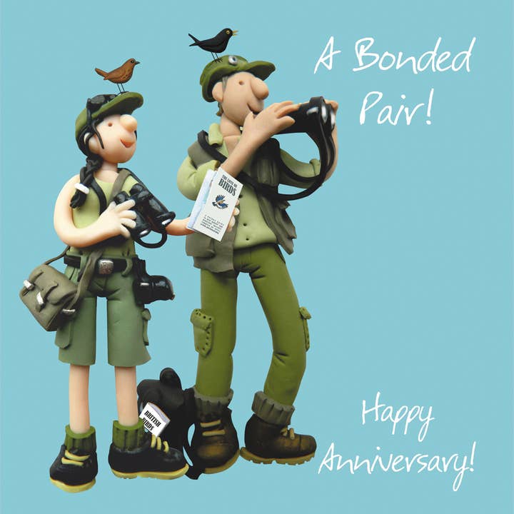 Bonded pair anniversary card for wholesale by Inky Blue Ltd t/a Holy Mackerel