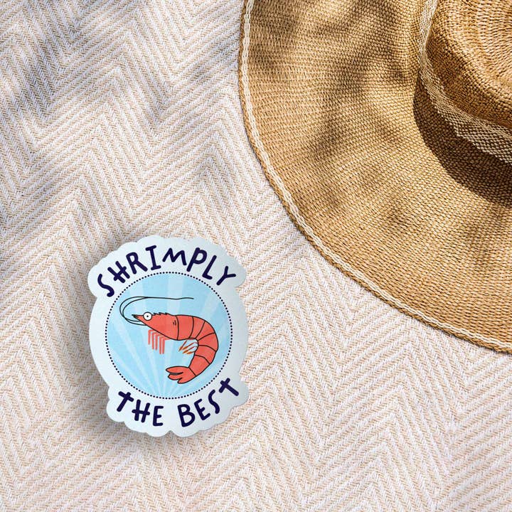 Sentinel Supply - Wholesale Sticker - Shrimply the Best Sticker for Hydroflask - Funny Food Decal