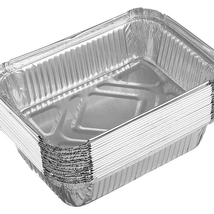 EcoQuality - Wholesale Baking Dish - Aluminum Pan Oblong Take Out Foil Baking Containers with Dom