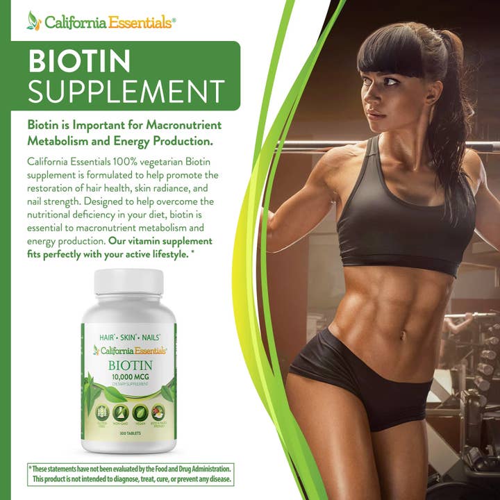 California Essentials - Wholesale Oral supplement/vitamin - Biotin 10000 mcg - Hair Skin Nails Vitamins Supplements20