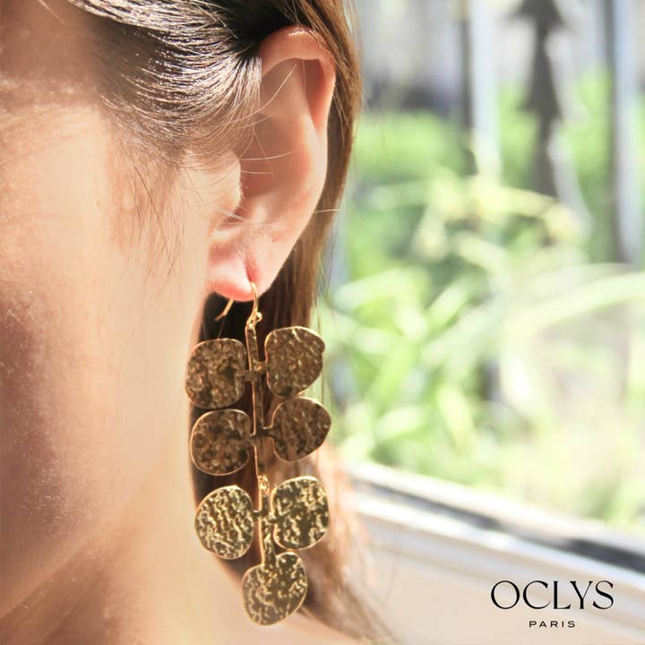 Estelle stainless steel drop earrings for wholesale by Oclys