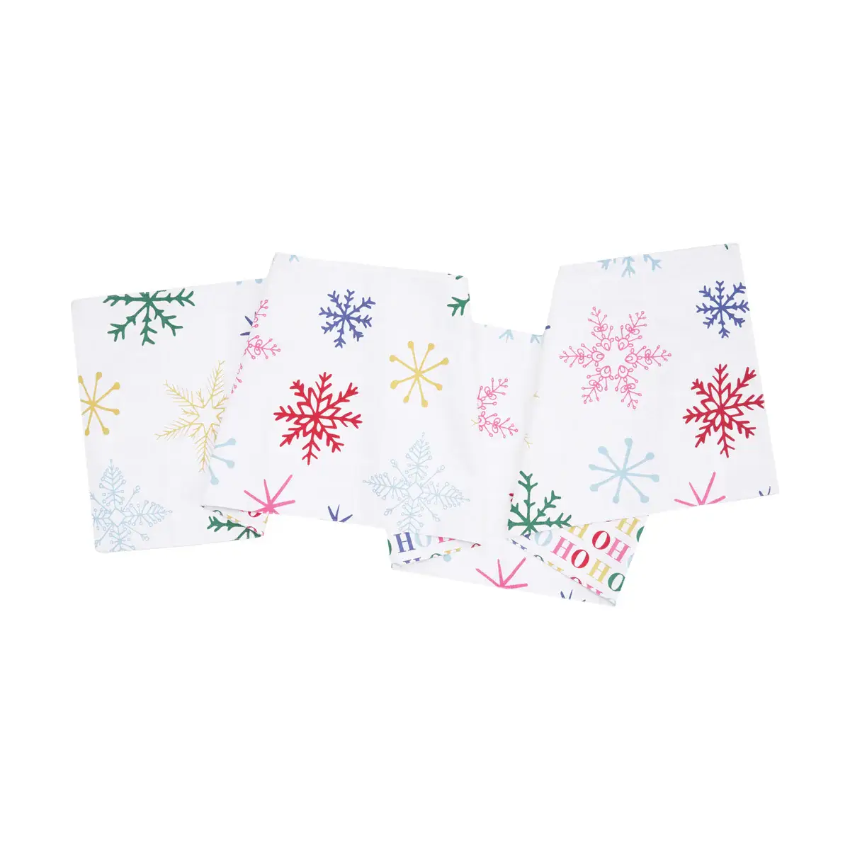 carol & frank - Wholesale Table Runner - Christmas Boho Snowflake Ho Ho Ho Table Runner0