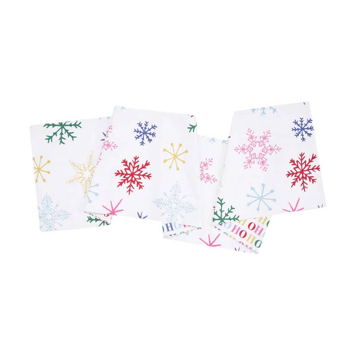 carol & frank - Wholesale Table Runner - Christmas Boho Snowflake Ho Ho Ho Table Runner