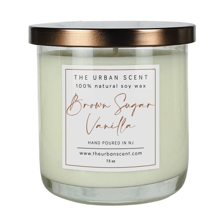 Brown Sugar Vanilla Soy Candle - 7.5 oz for wholesale by The Urban Scent - Scented Soy Candles & Wax Melts