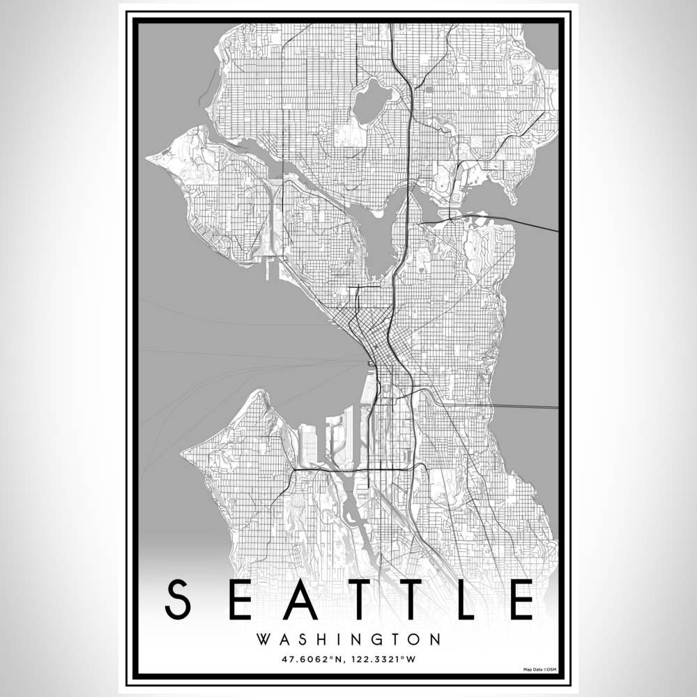 JACE.design - Wholesale Art Print - Seattle WA Map Print Classic2