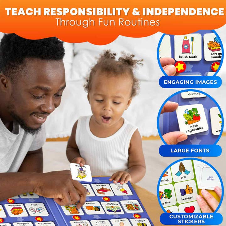 QUOKKA - Wholesale Planner - Magnetic Chore Chart for Kids | 72 Routine Magnets & Star Rewards2