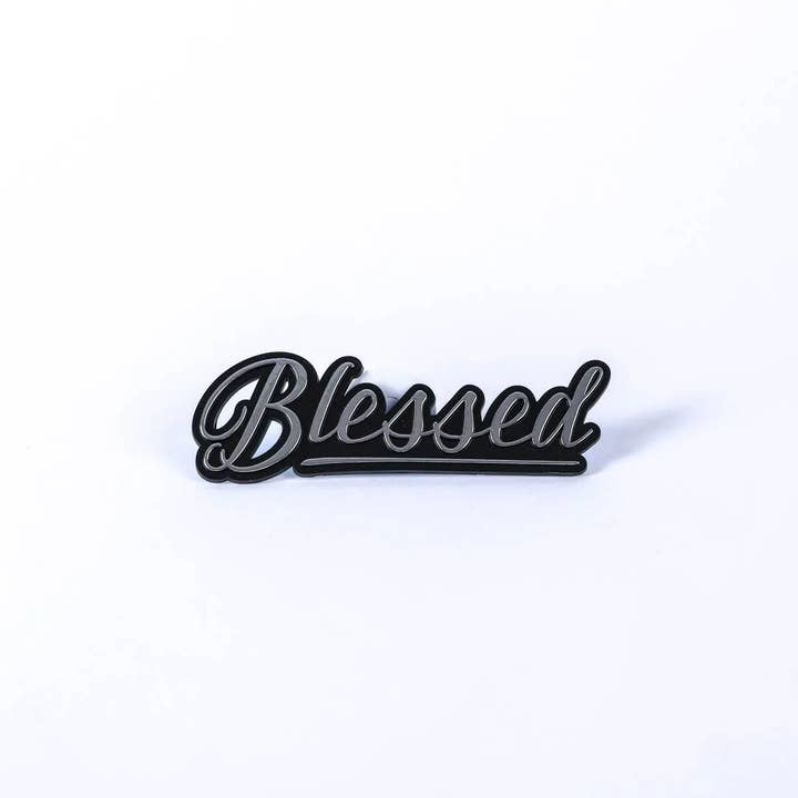 Auto Emblem - Blessed - Silver - Pack of 6 for wholesale by Swanson Christian Products