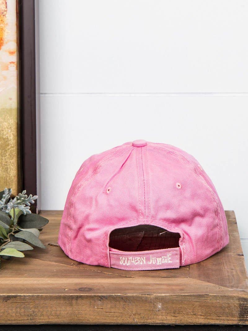 PNK GIRLS Distressed Light Pink Hat for wholesale on Faire3