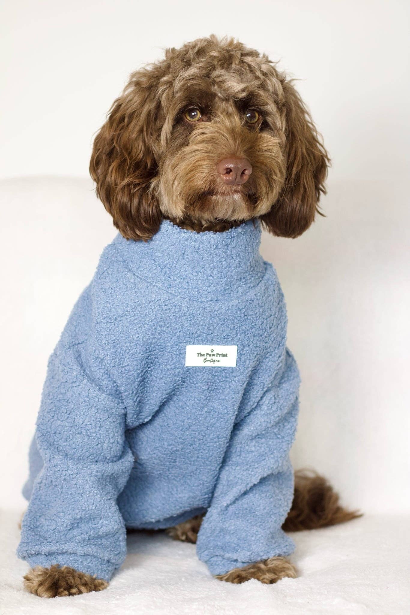 The Paw Print Boutique – wholesale Pet jumper – Dog – Teddy Fleece - Dusky Blue11
