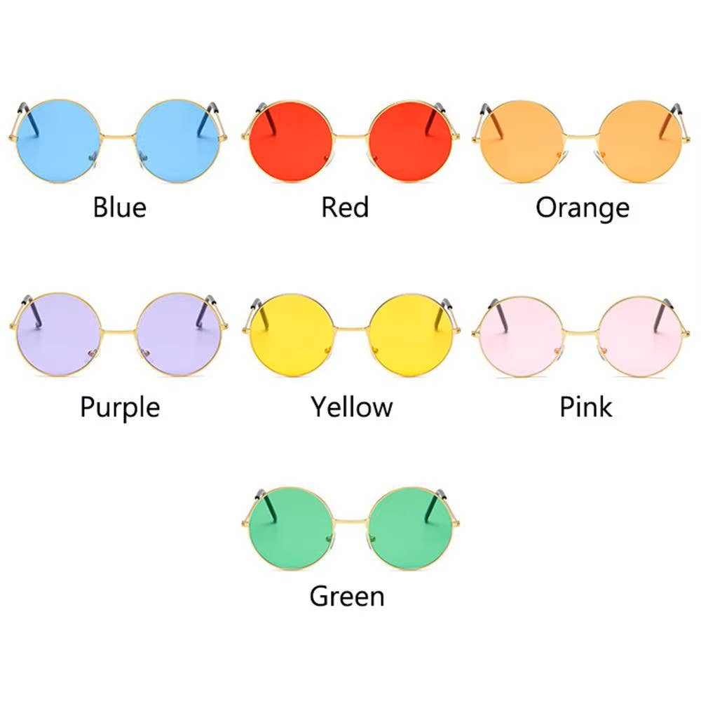 Syrrios Gifts LLC - Wholesale Sunglasses - Unisex - Retro Round Vintage Hippie Sunglasses Festival Rave Costume15