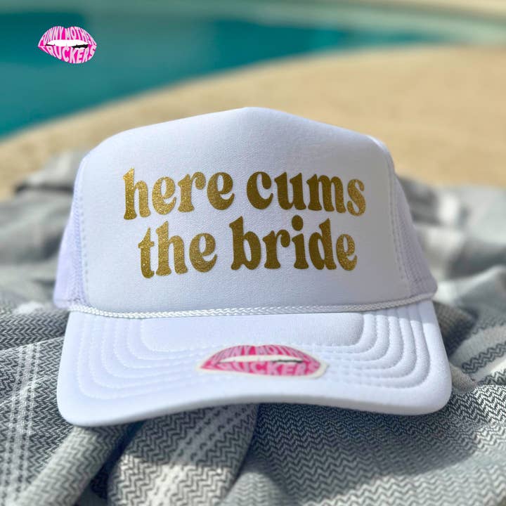Funny Mother Truckers - Wholesale Trucker Hat - Women's - HERE CUMS THE BRIDE TRUCKER HAT