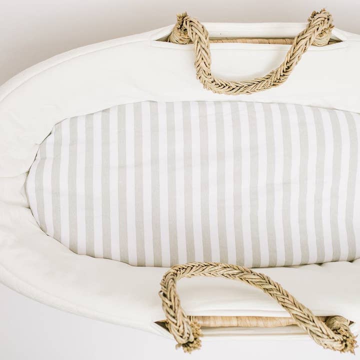 Grijs Gestreept Wieg Laken voor wholesale door NODNAL Co.