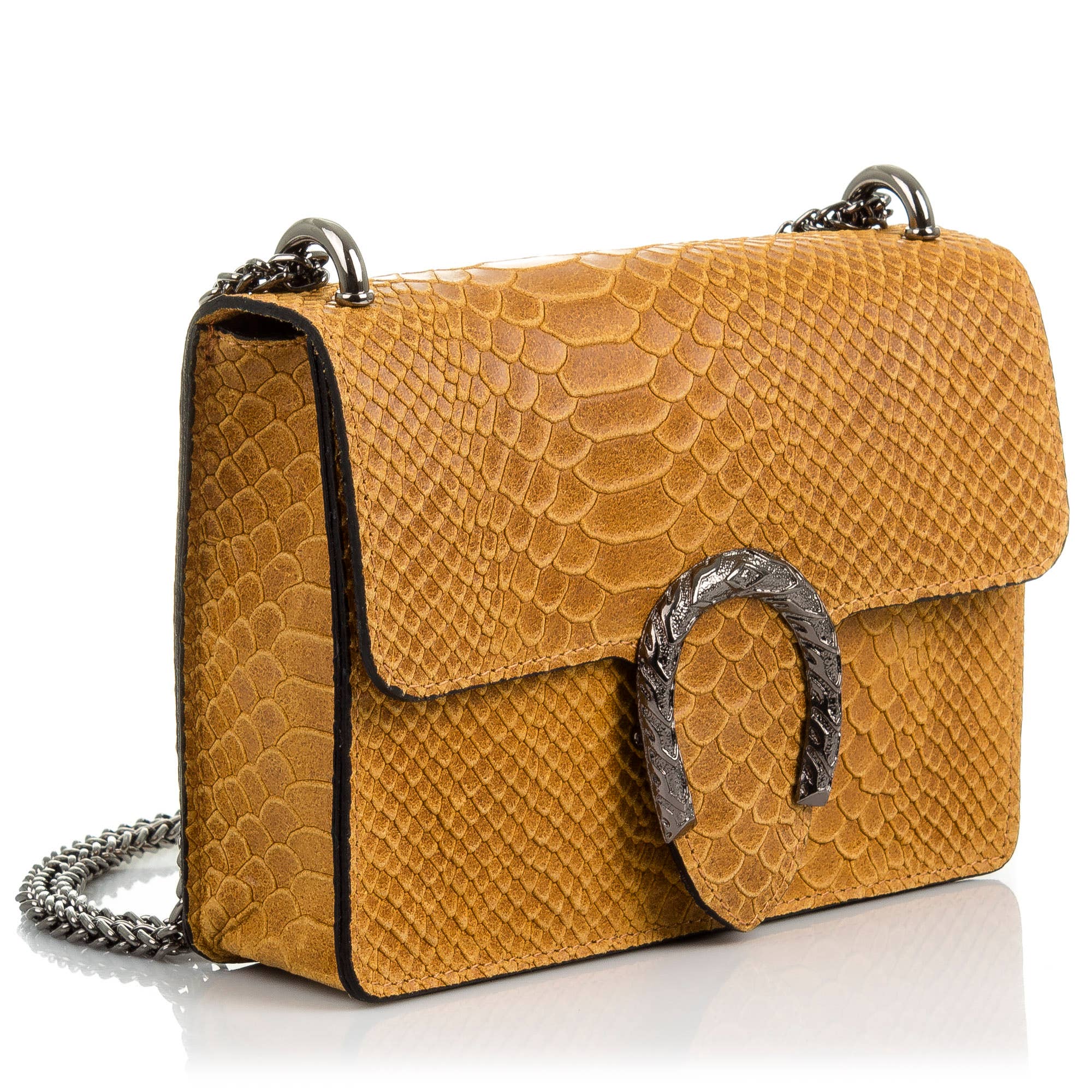 FIRENZE ARTEGIANI – Mala com alça superior – Mulher por atacado – Bolsa Feminina Lorenza de Camurça em Couro Legítimo com Estampa de Cobra1