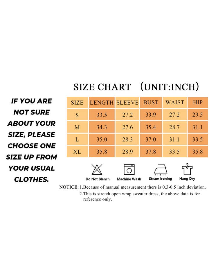 GEXWORLDWIDE - Wholesale Dress - Women's - Apricot Long Lantern Sleeve Slim Sweater Wrap Dress