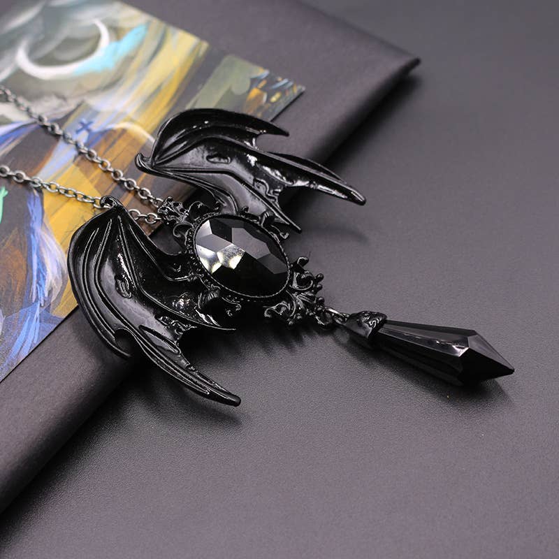 Tourtiwi – wholesale Pendant/charm necklace – Halloween Gothic Bat Wings Pendant Necklace10