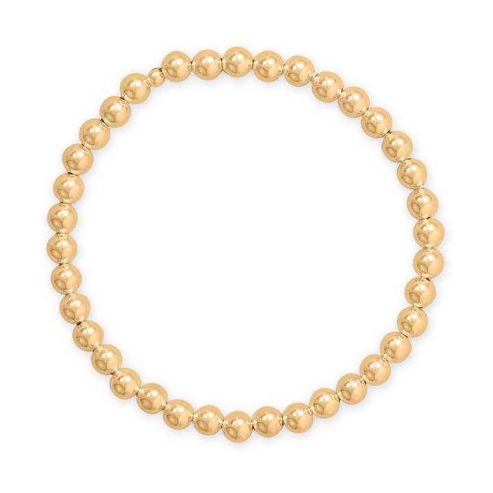 Silver Stars Collection - Wholesale Beaded Bracelet - 7" 5mm 14/20 Gold Filled Bead Stretch Bracelet0