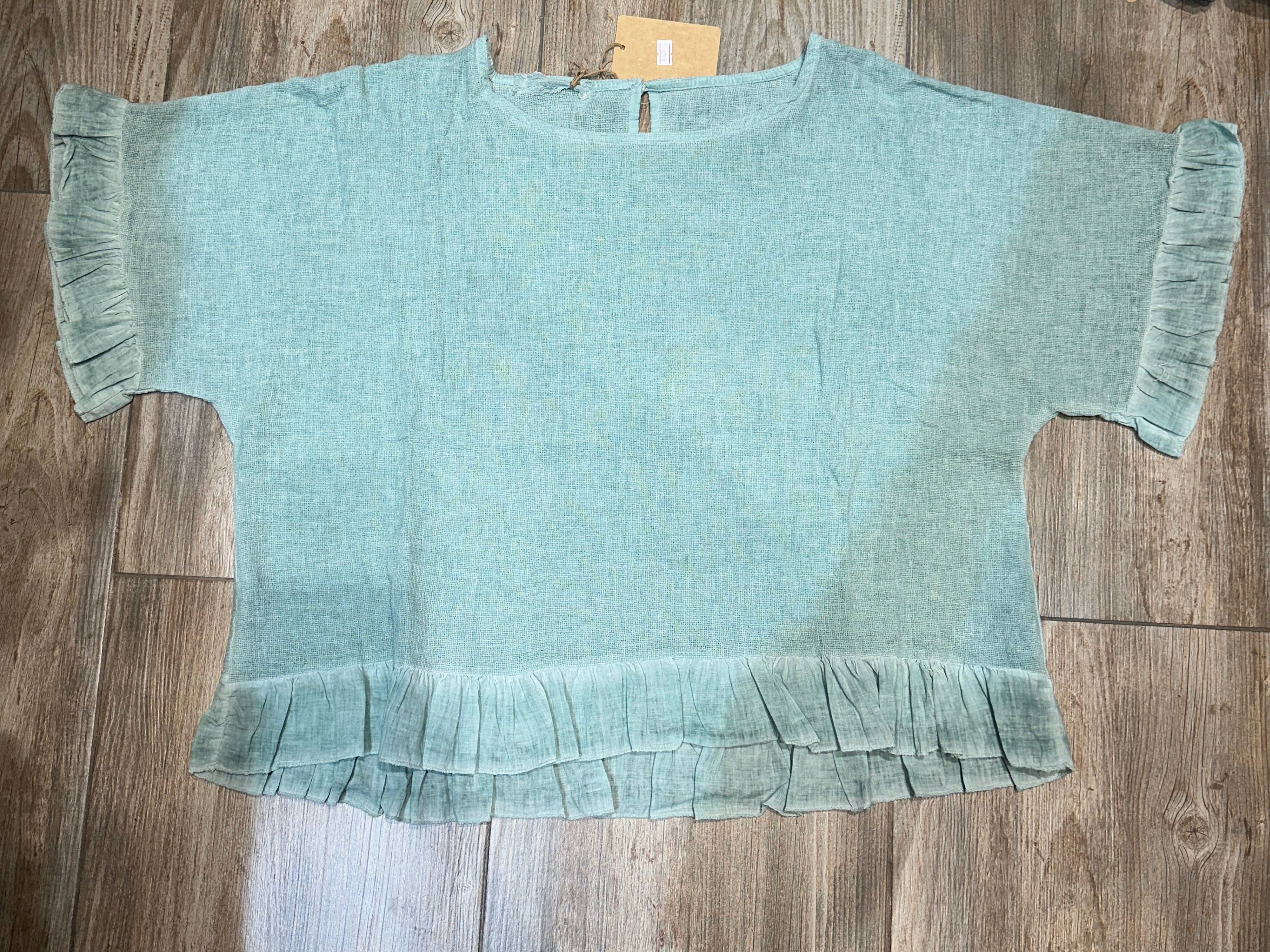 LÉA & LUC - Wholesale Blouse - Women's - Plain blouse in 50% Linen and 50% Cotton REF. 874722