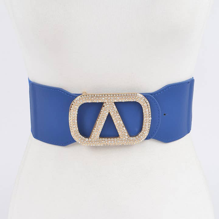 3AM BY H&D ACCESSORIES - Wholesale Belt - Women's - Rhinestone Buckle Elastic Belt