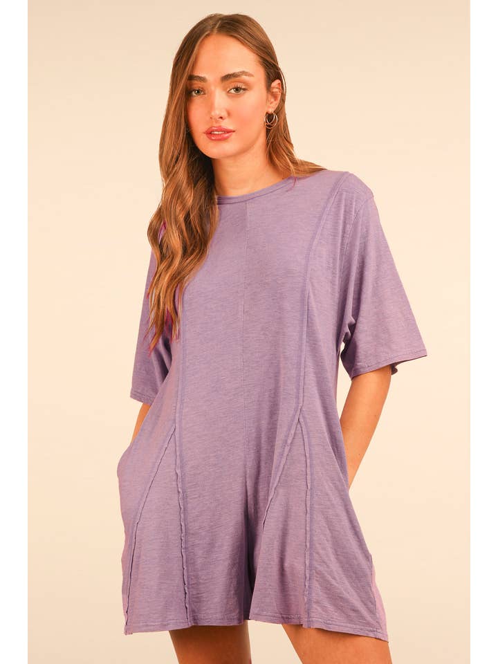 VERY J - Wholesale Romper - Women's - NP70727-Mineral Washed Oversized Knit Comfy Romper33