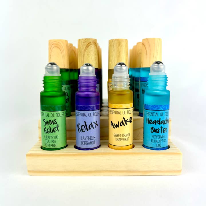 Ani’s Market LLC - Wholesale Essential Oil Roll-On - Natural Aromatherapy Rollers with Wood Display and Testers7