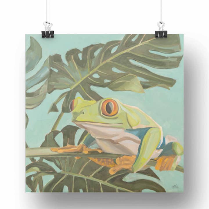 Carte artistique, Roeye Tree Frog Lotte, 20 x 20 cm pour la vente par ZOOZANY handpainted